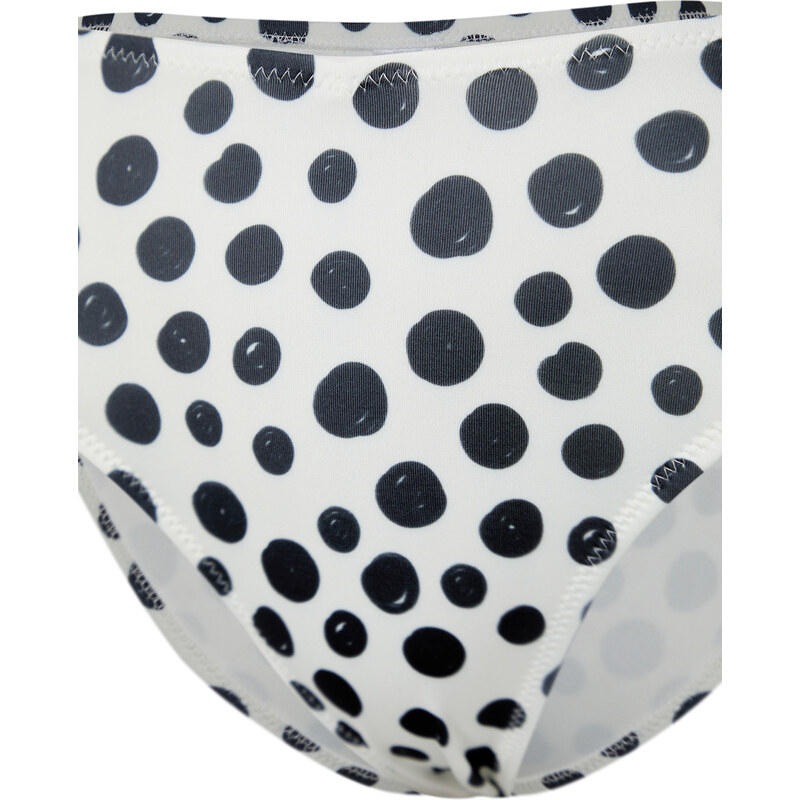 Trendyol Polka Dot High Waist Regular Bikini Bottom