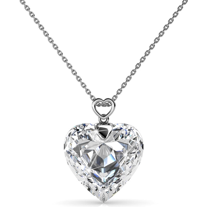 ELENYS Royal Fashion stříbrný pozlacený Swarovski náhrdelník Srdce 108079007