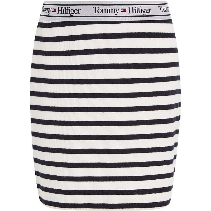 Dětská sukně Tommy Hilfiger tmavomodrá barva, mini