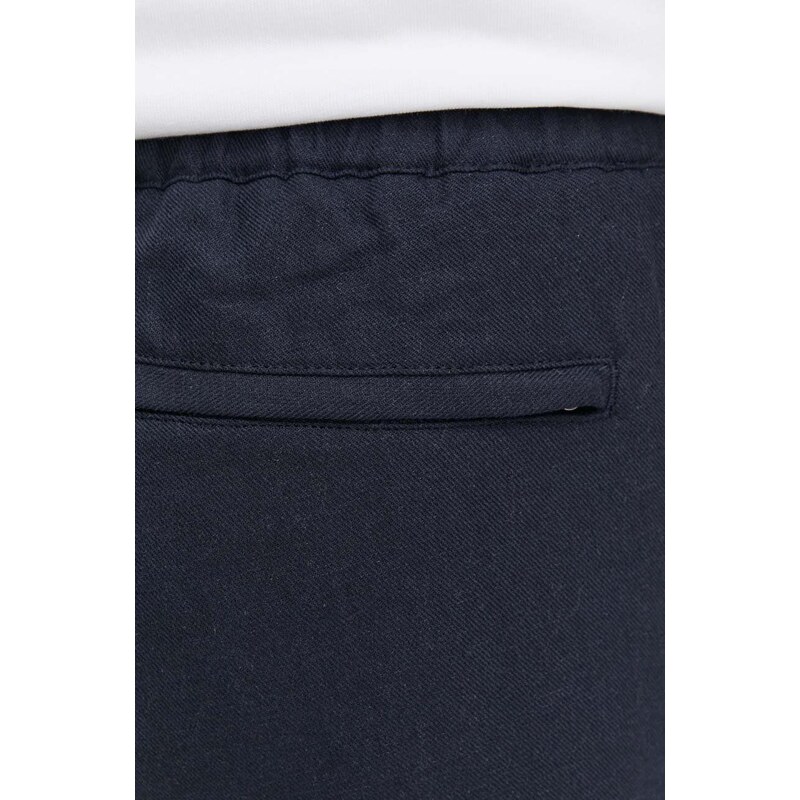 Plátěné kalhoty Samsoe Samsoe béžová barva, přiléhavé