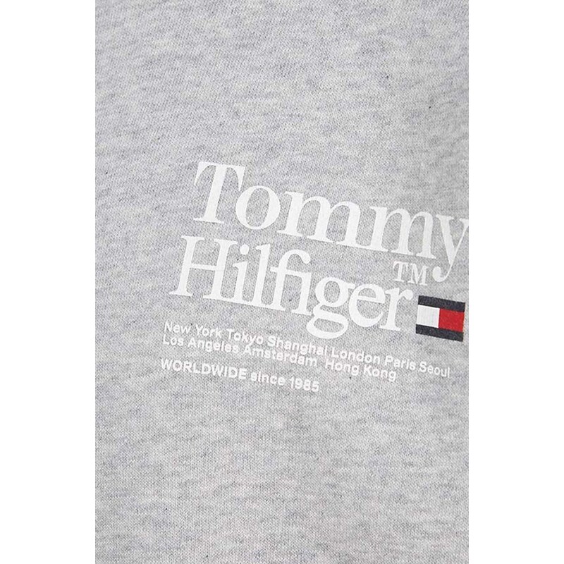 Dětská mikina Tommy Hilfiger šedá barva, s potiskem