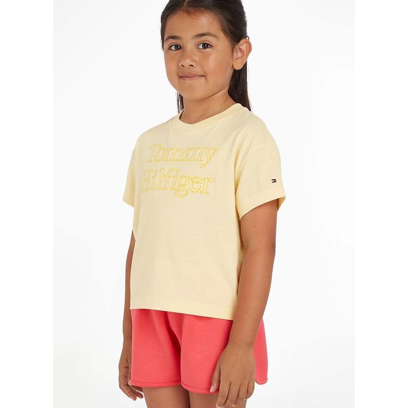 Dětské tričko Tommy Hilfiger žlutá barva