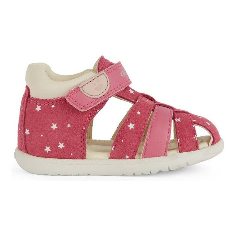 Dětské kožené sandály Geox SANDAL MACCHIA růžová barva