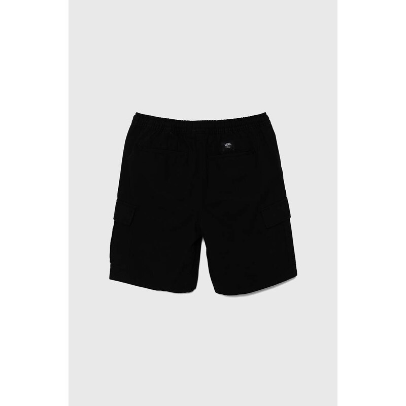 Dětské bavlněné šortky Vans RANGE ELASTIC WAIST CARGO SHORT černá barva, nastavitelný pas