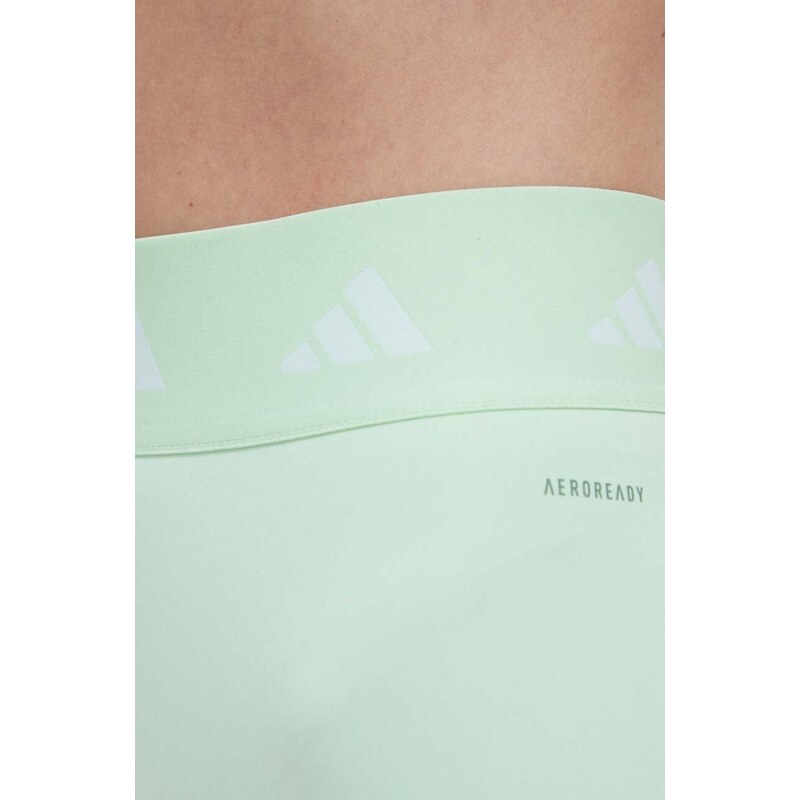 Tréninkové šortky adidas Performance Techfit zelená barva, s potiskem, high waist, IU1854