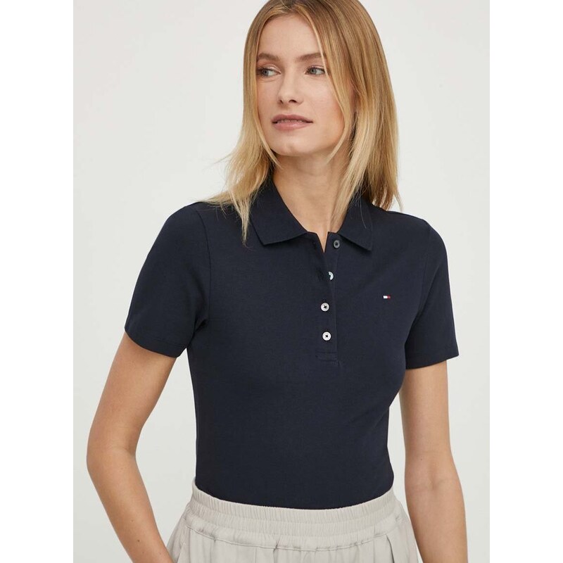 Polo tričko Tommy Hilfiger tmavomodrá barva