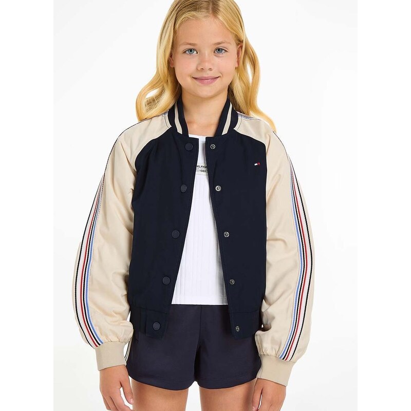 Dětská bomber bunda Tommy Hilfiger černá barva