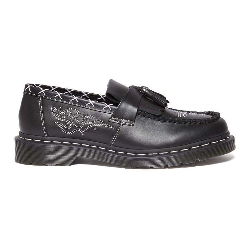 Kožené mokasíny Dr. Martens Adrian Gothic Americana černá barva, DM31626001