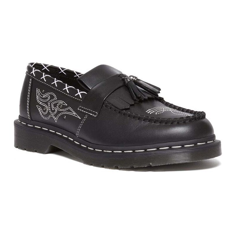 Kožené mokasíny Dr. Martens Adrian Gothic Americana černá barva, DM31626001