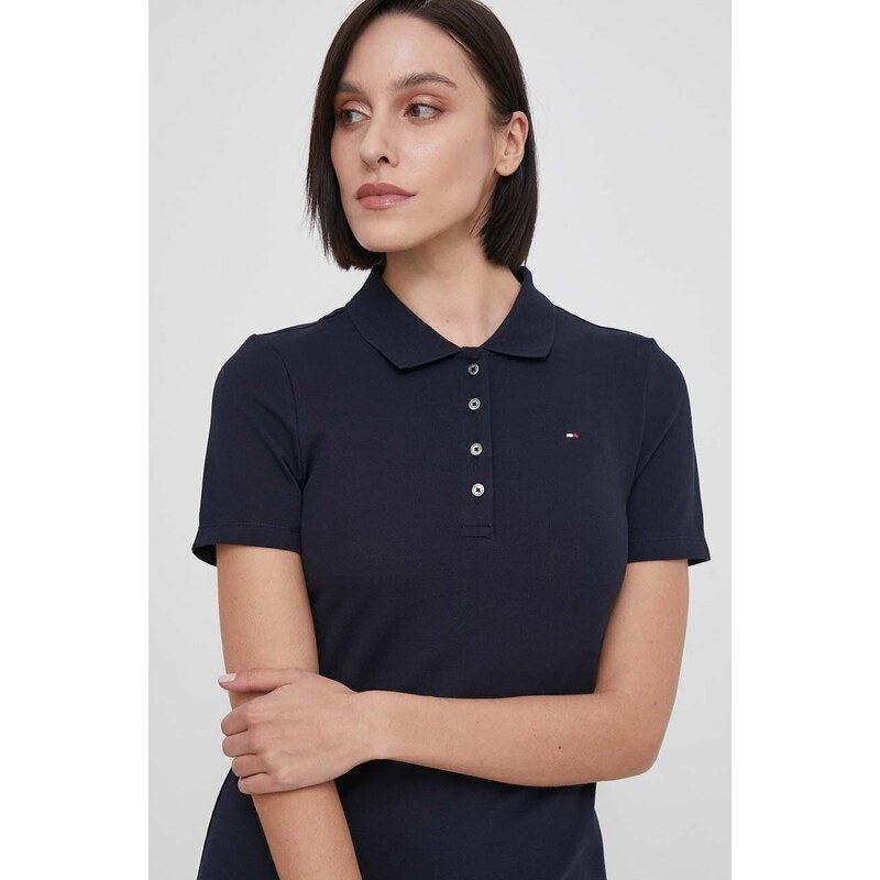 Šaty Tommy Hilfiger tmavomodrá barva, mini