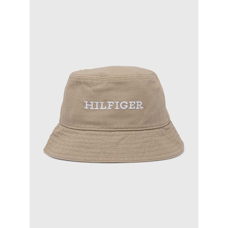 Bavlněná čepice Tommy Hilfiger béžová barva