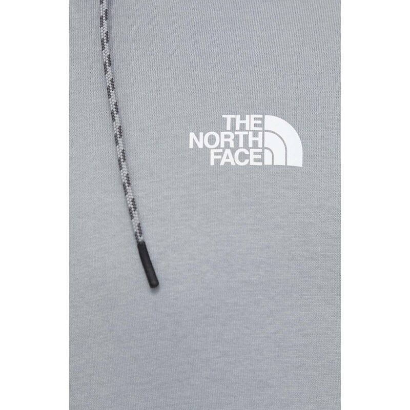 Mikina The North Face pánská, šedá barva, s kapucí, s potiskem, NF0A880TH5F1