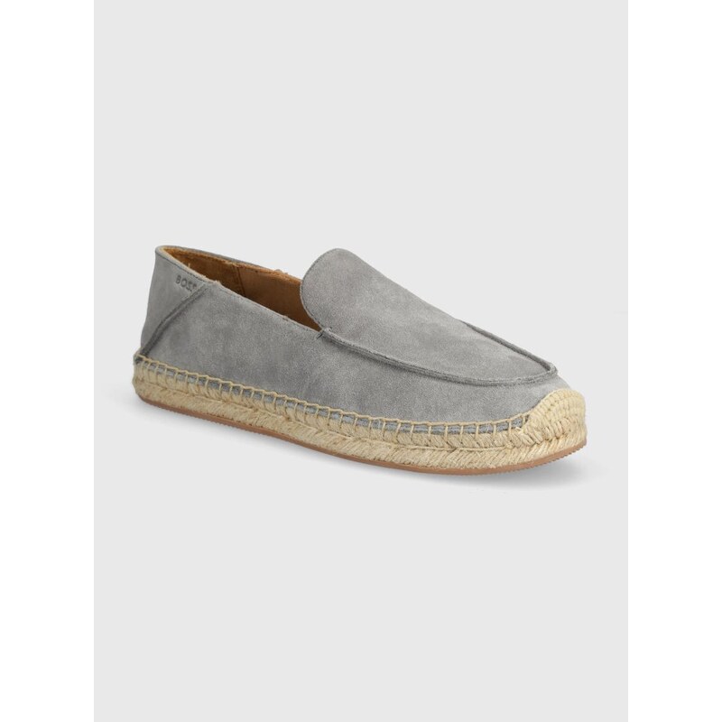 Semišové espadrilky BOSS Madeira šedá barva, 50516853