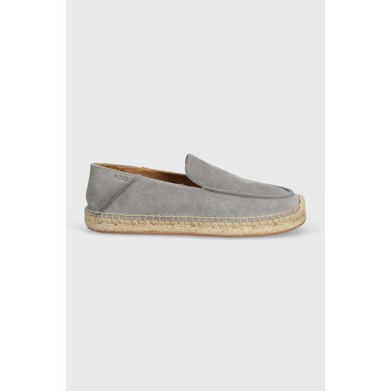 Semišové espadrilky BOSS Madeira šedá barva, 50516853