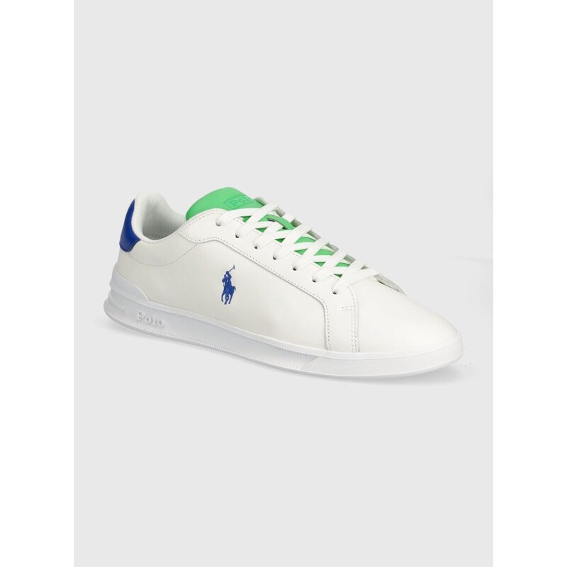 Kožené sneakers boty Polo Ralph Lauren Hrt Crt II bílá barva, 809931260003