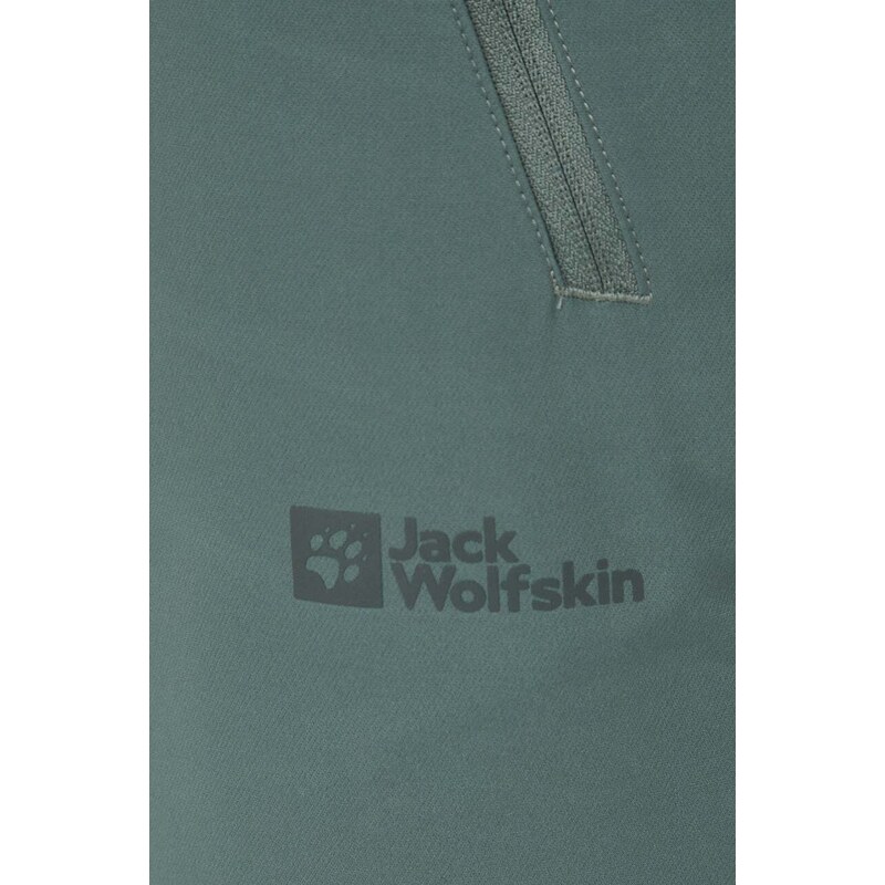 Outdoorové šortky Jack Wolfskin ACTIVE TRACK zelená barva, 1503792