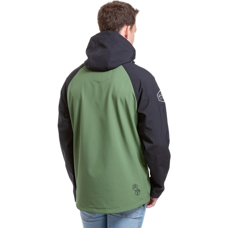Pánská softshellová bunda Meatfly Rasmussen zelená/černá