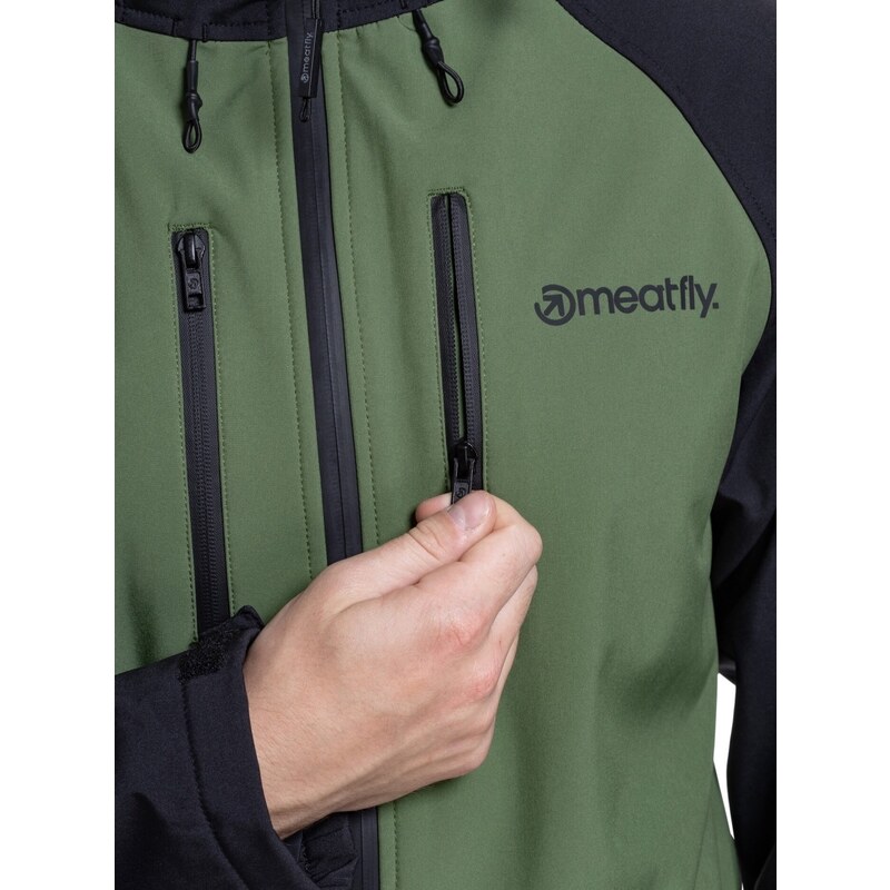 Pánská softshellová bunda Meatfly Rasmussen zelená/černá