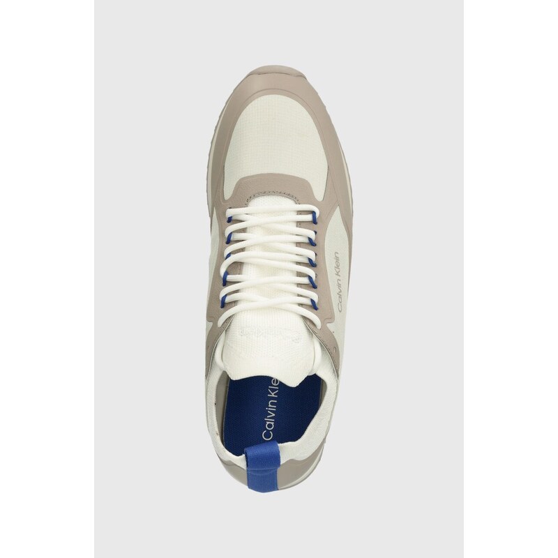 Sneakers boty Calvin Klein LOW TOP LACE UP NYLON béžová barva, HM0HM00921