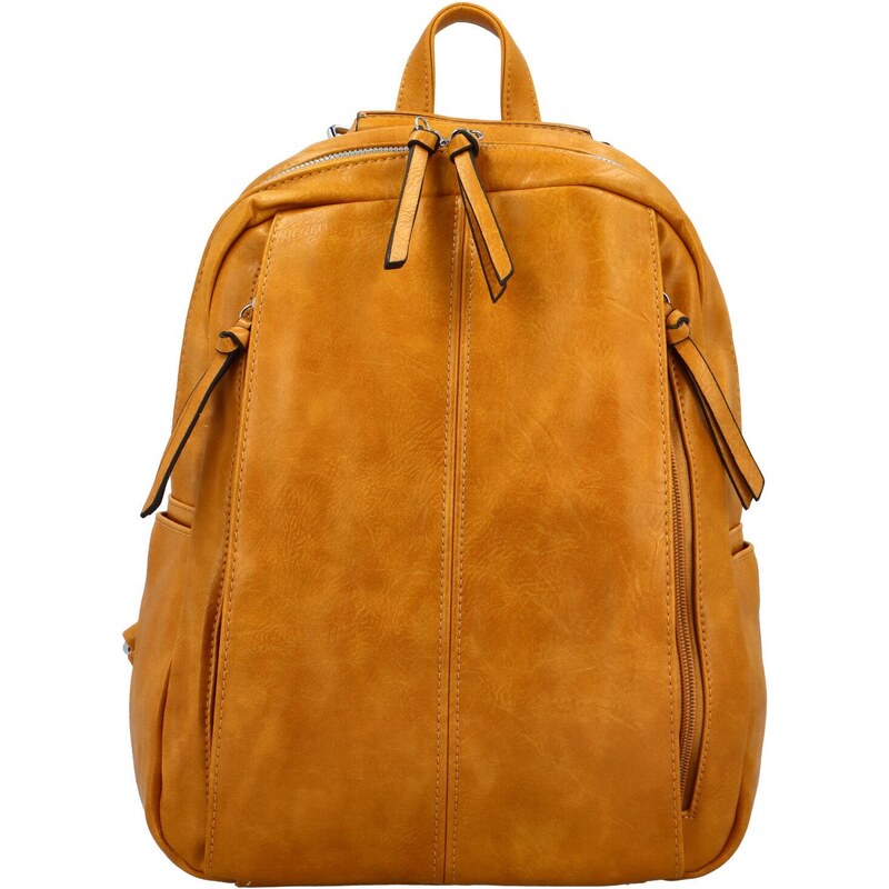 Firenze Stylový dámský koženkový kabelko/batoh Cedra, žlutý