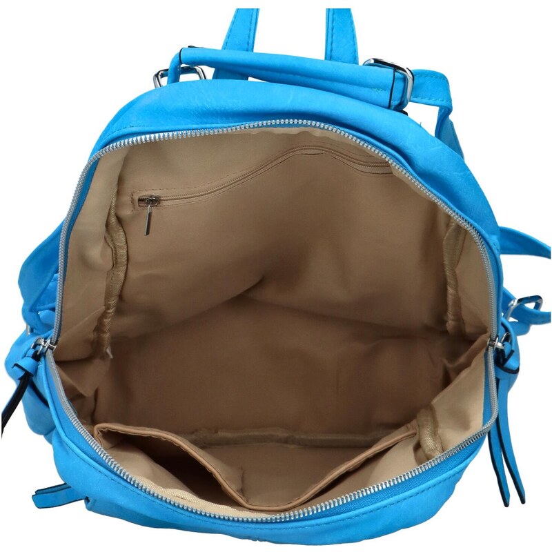 Firenze Stylový dámský koženkový kabelko/batoh Cedra, tyrkysová