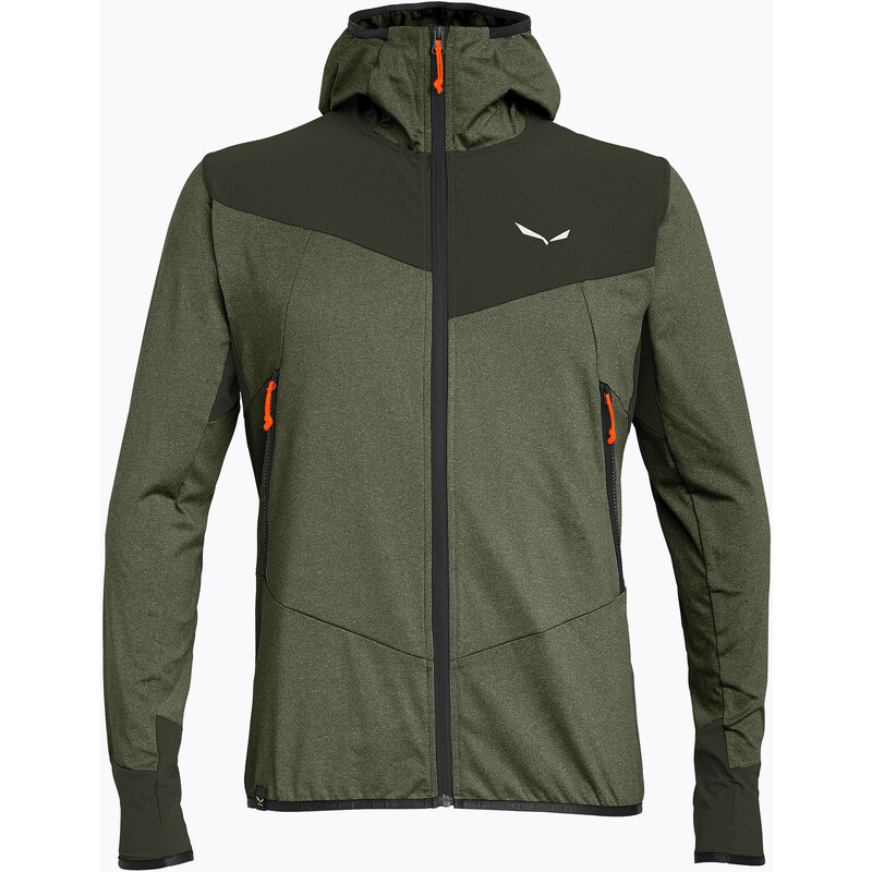 Pánská treková mikina Salewa Agner Hybrid PL/DST FZ dark olive