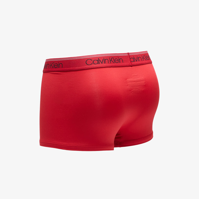 Boxerky Calvin Klein Microfiber Stretch Wicking Technology Low Rise Trunk 3-Pack Black/ Convoy/ Red Gala