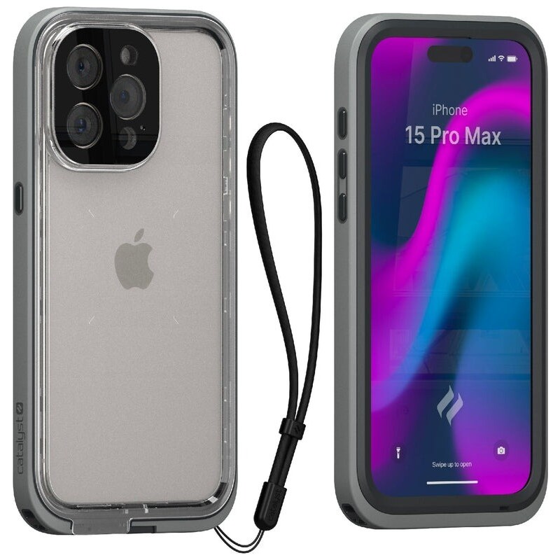 Ochranný kryt na iPhone 15 Pro MAX - Catalyst, Total Protection Titanium Gray