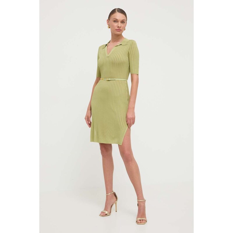 Šaty Elisabetta Franchi zelená barva, mini, AM60R41E2