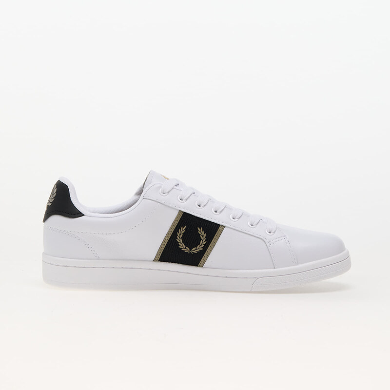 Pánské nízké tenisky FRED PERRY B721 Leather/Branded Webbing White/ Warm Grey