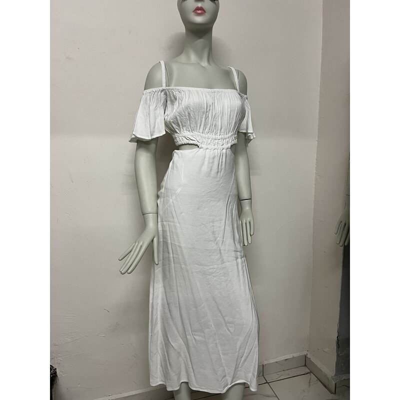 Dilvin Sleeve Detailed Midi Length Dress