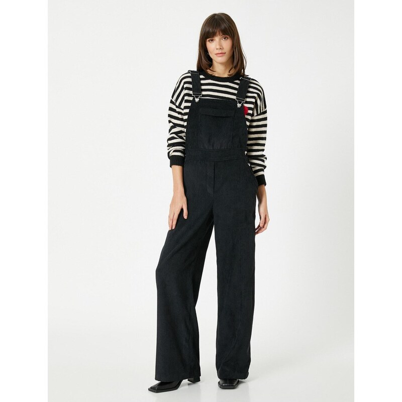 Koton Ribbed Velvet Overalls