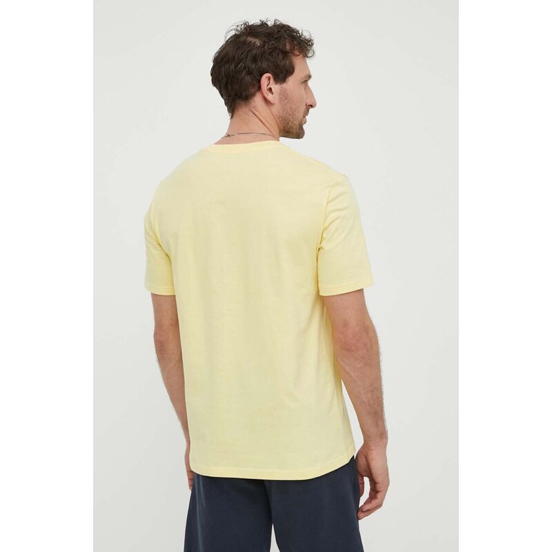 Bavlněné tričko Marc O'Polo žlutá barva, s potiskem