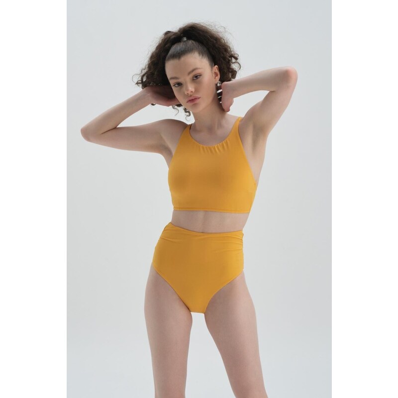 Dagi Yellow Halter Neck Bikini Top