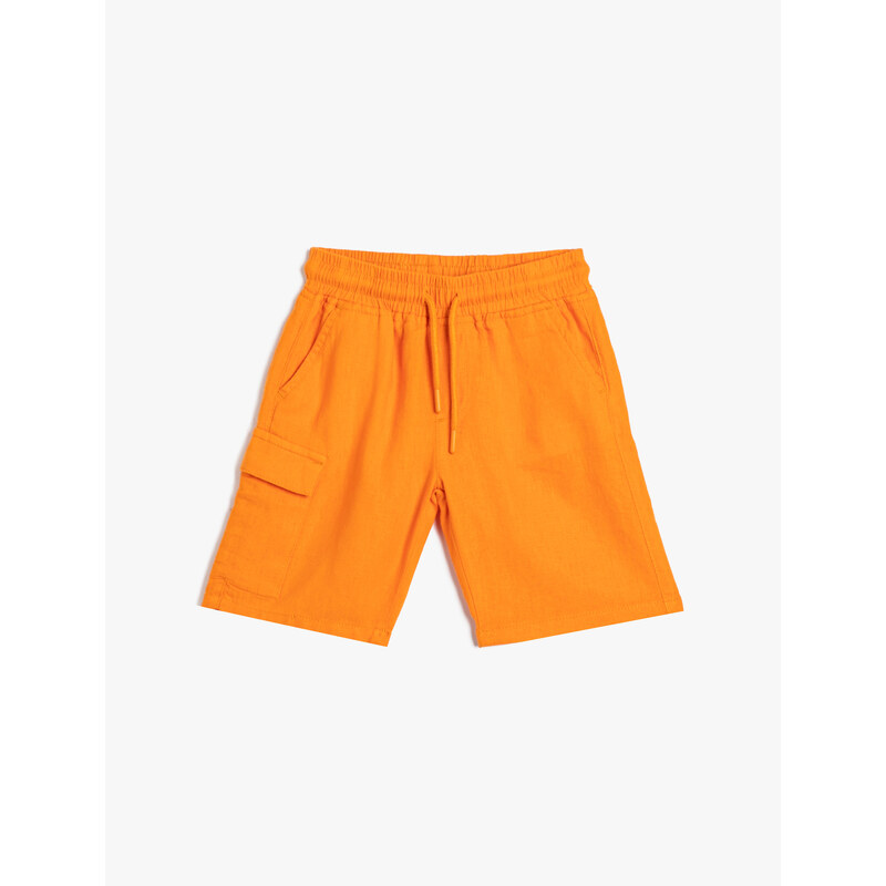 Koton Linen Shorts Tie Waist Pocket