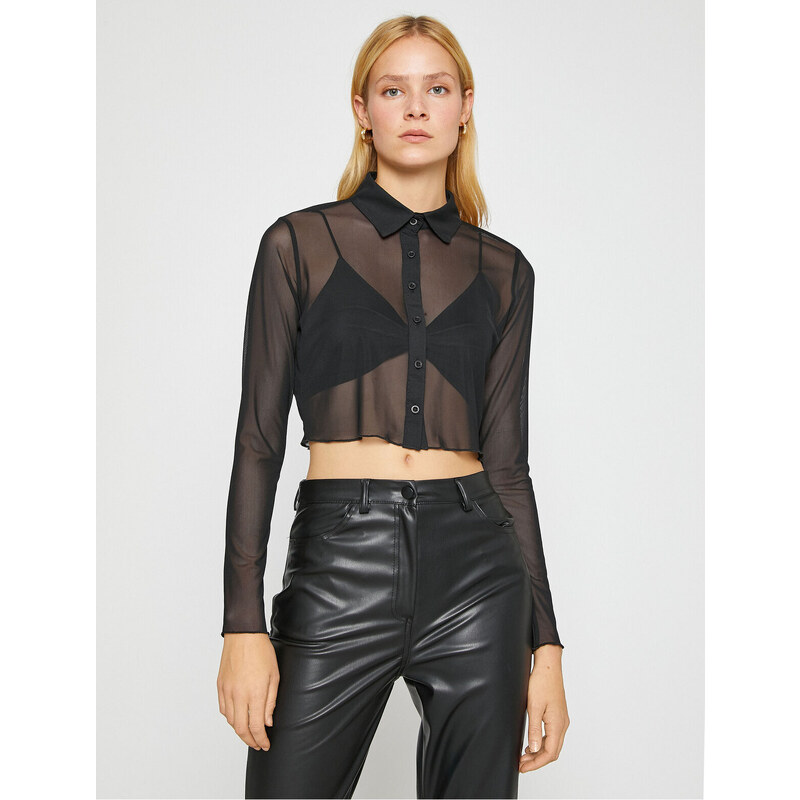 Koton Chiffon Crop Shirt