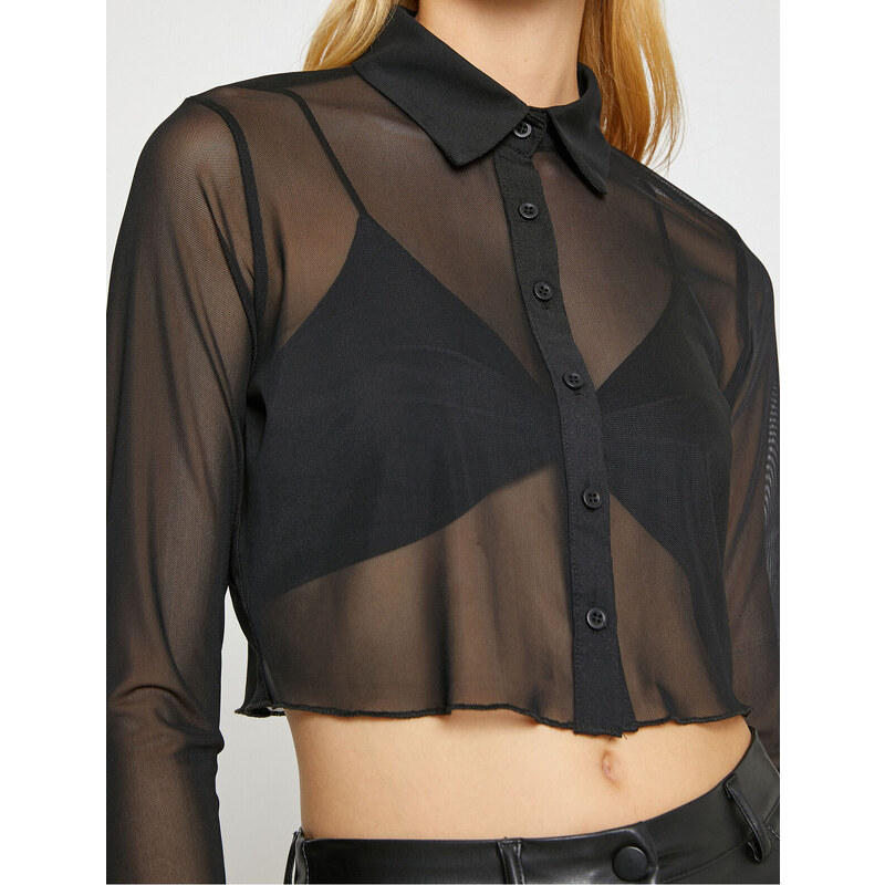 Koton Chiffon Crop Shirt