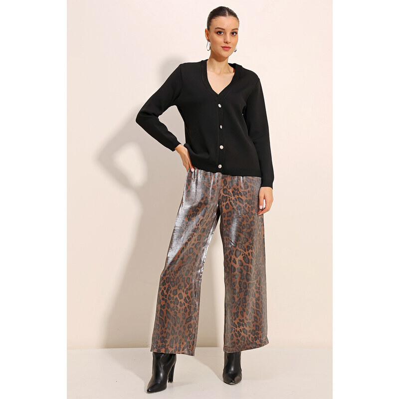 Bigdart Brown Shiny Fabric Trousers 6632