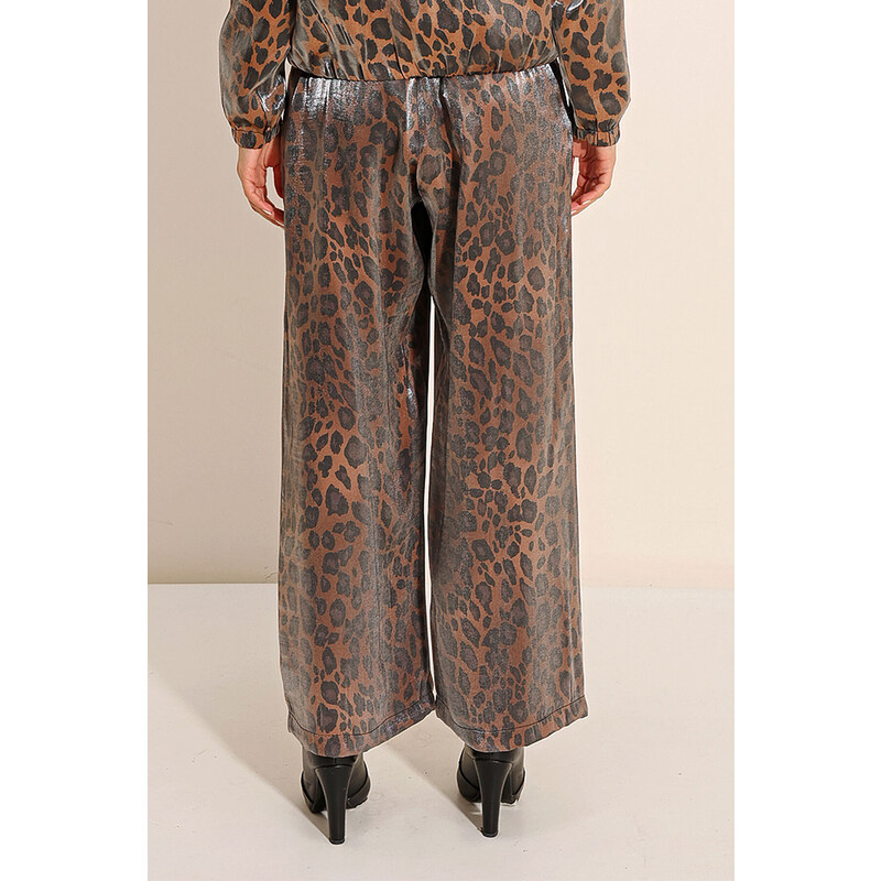 Bigdart Brown Shiny Fabric Trousers 6632