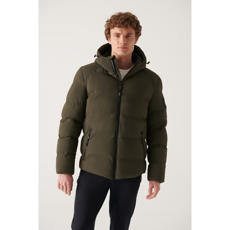 Avva Men's Khaki Thermal Water Repellent Windproof Puffer Jacket