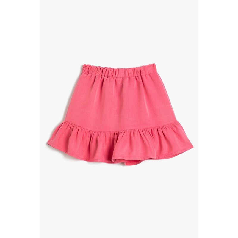 Koton Frilled Elastic Waist Modal Fabric Girls' Mini Skirt