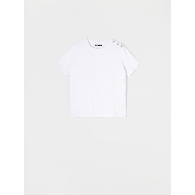 Sinsay - Bavlněné tričko - bílá