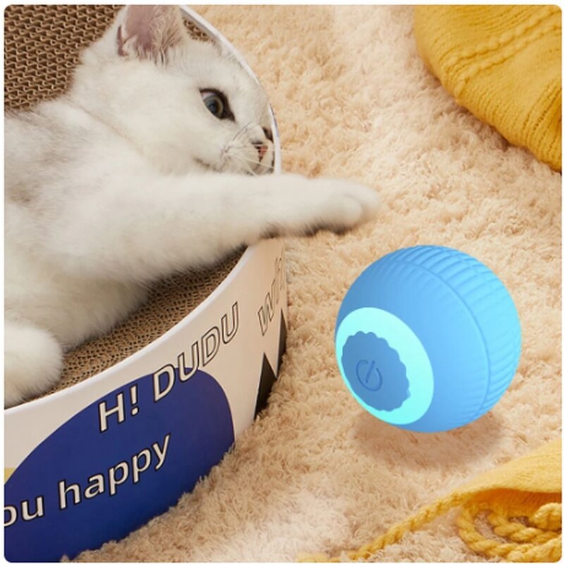 Interaktivní hračka pro kočičky i pejsky - automaticky pohyblivý míček (USB napájení)