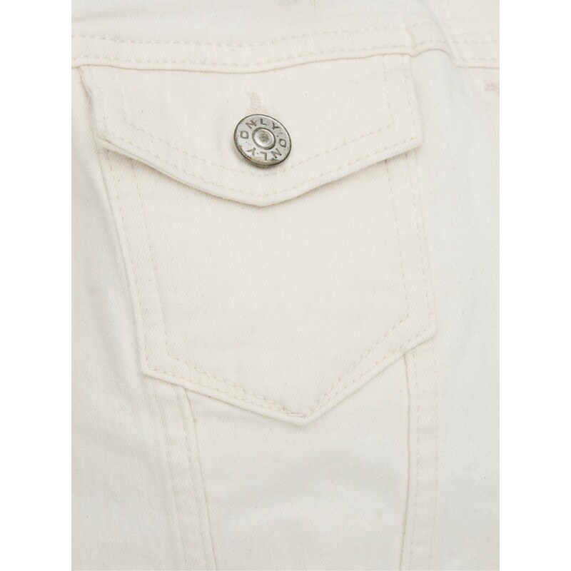 Krémová dámská džínová bunda ONLY Tia - Dámské