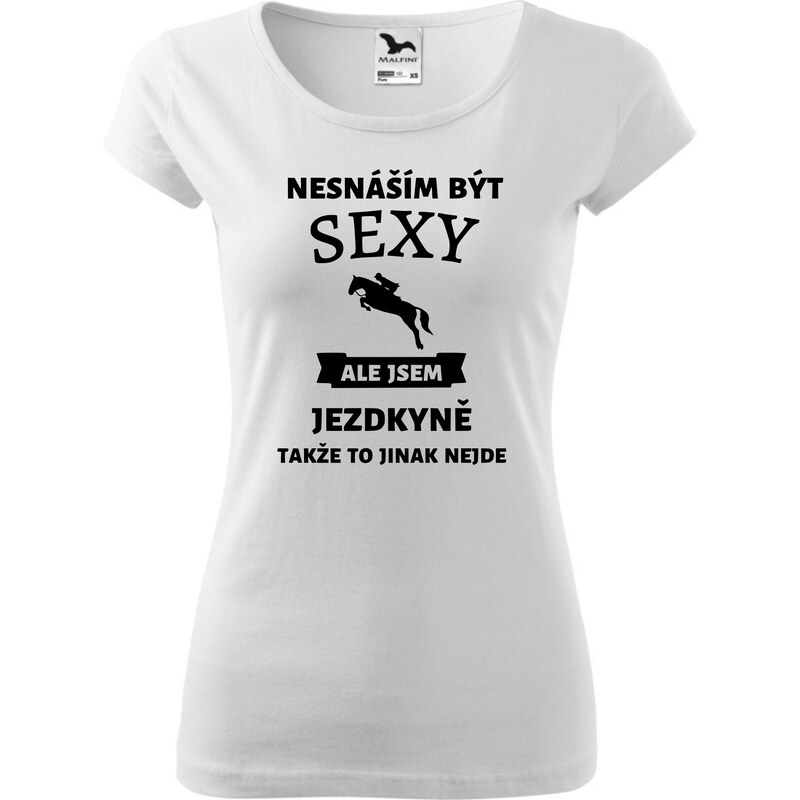 Fenomeno Dámské tričko Sexy jezdkyně - bílé