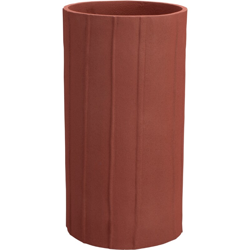 Terakotově červená kovová váza DUTCHBONE RANDER 16 cm
