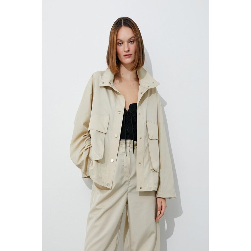 Koton Women's Beige Trench Coat