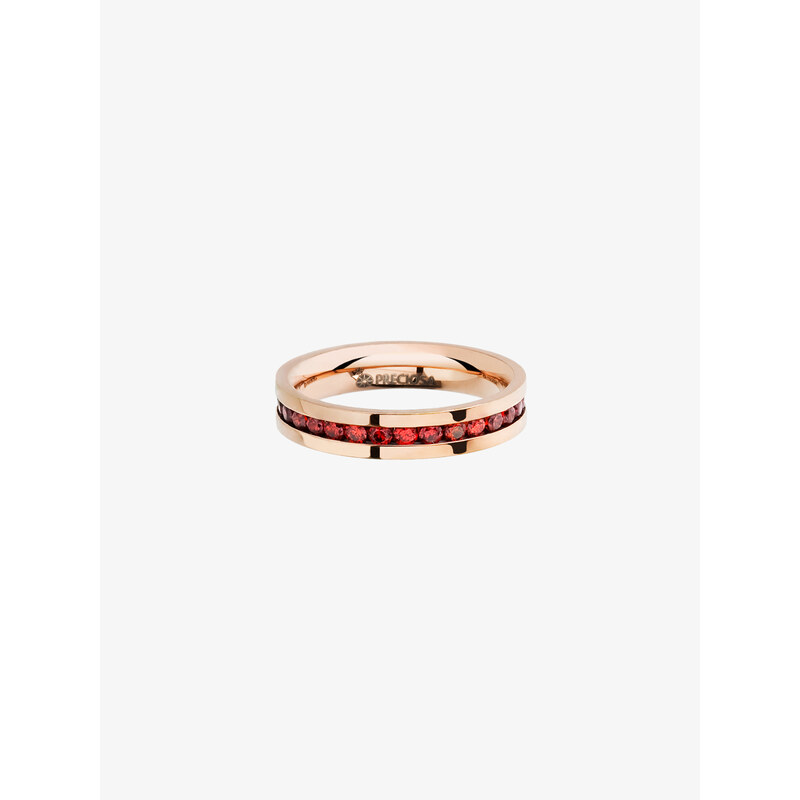 Prsten z chirurgické oceli Créativité s kubickou zirkonií Preciosa, červený
