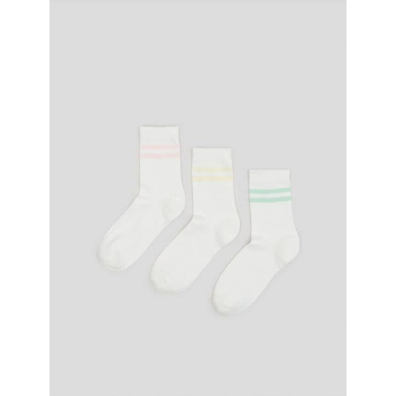 Sinsay - Sada 3 párů ponožek - krémová