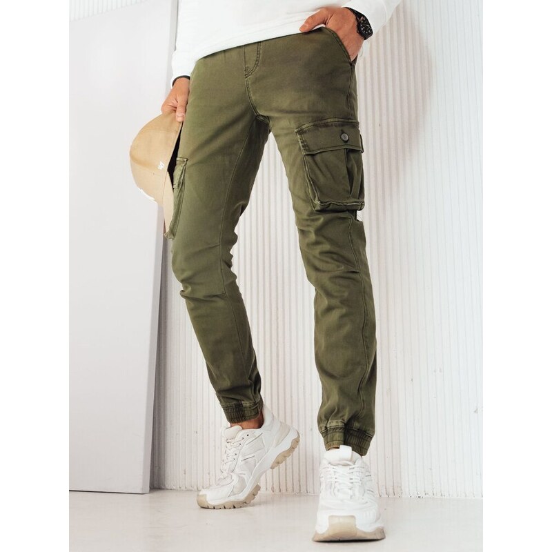 Dstreet Trendy kapsáčové zelené jogger kalhoty